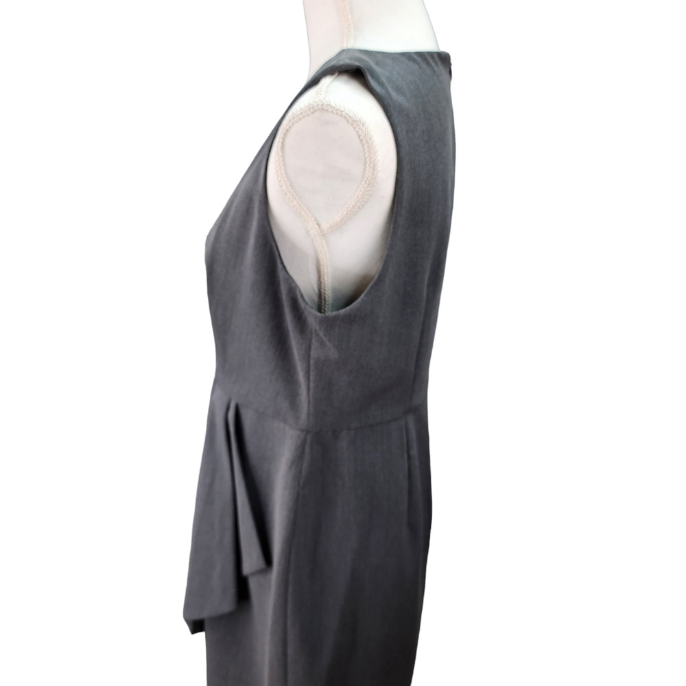 NWT Worthington Dress 10P Petite Gray Sleeveless Knee-Length Faux Wrap Career Ch - Picture 11 of 16